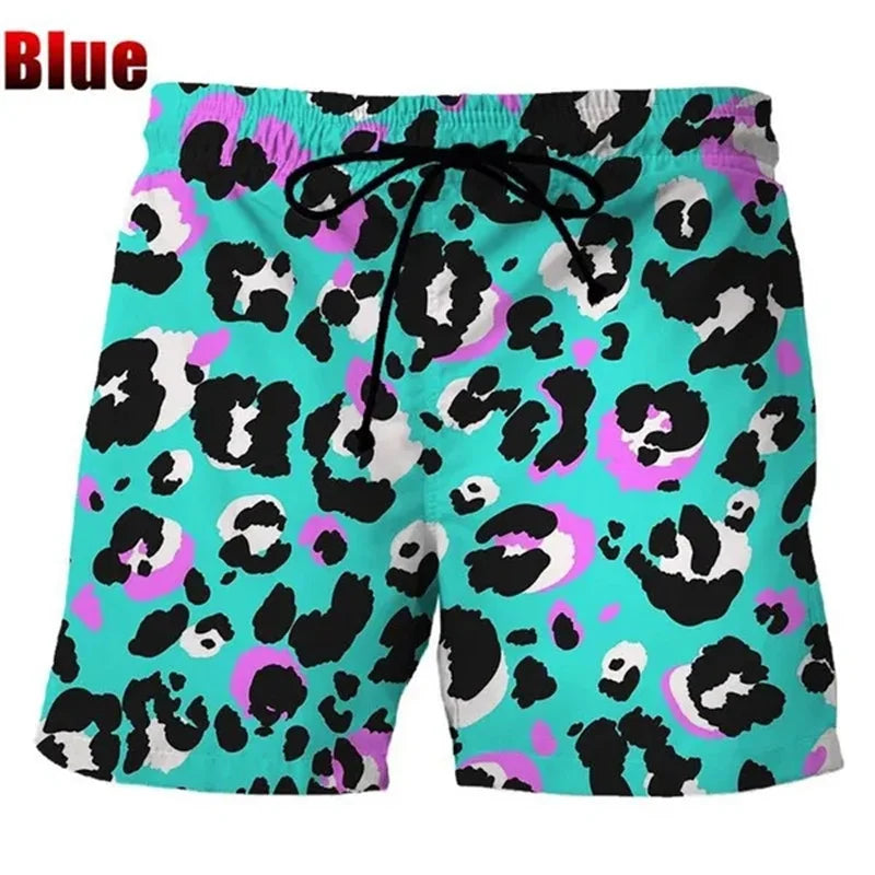 Colorful Leopard Beach Shorts